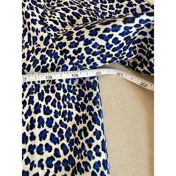 Juicy Couture Blue Leopard Print Button-Down Top, L - Picture 3 of 8
